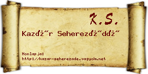 Kazár Seherezádé névjegykártya